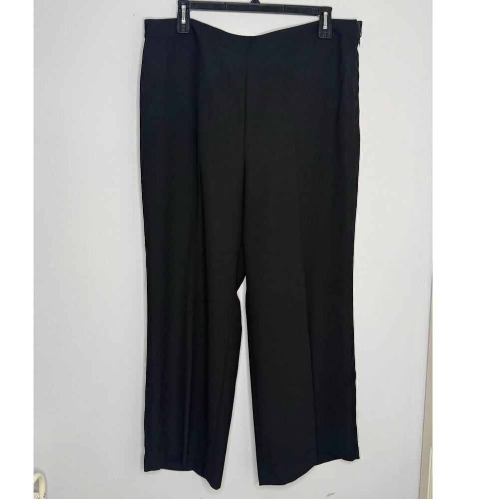 Talbots Hollywood Black Wide Leg High Rise Pants Plus Flat Front Size 20